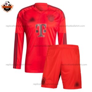 Bayern Munich Home Kid Replica Football Kit 2024/25 Long Sleeve - Front View