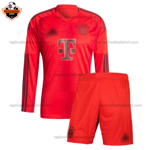 Bayern Munich Home Kid Replica Football Kit 2024/25 Long Sleeve - Front View