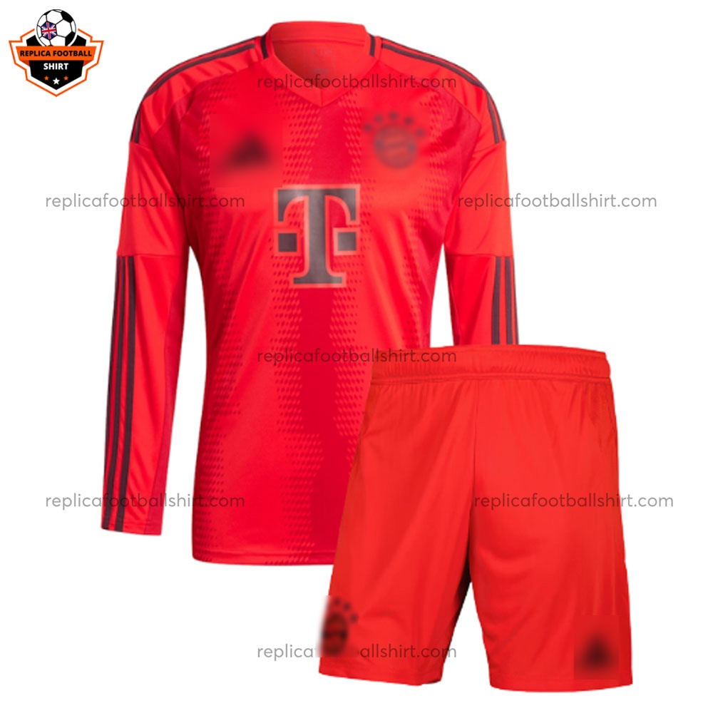 Bayern Munich Home Kid Replica Football Kit 2024/25 Long Sleeve - Front View