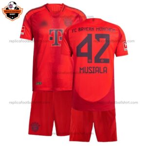 Bayern Munich Home Kid Replica Football Kit 2024/25 MUSIALA 42 - Over View