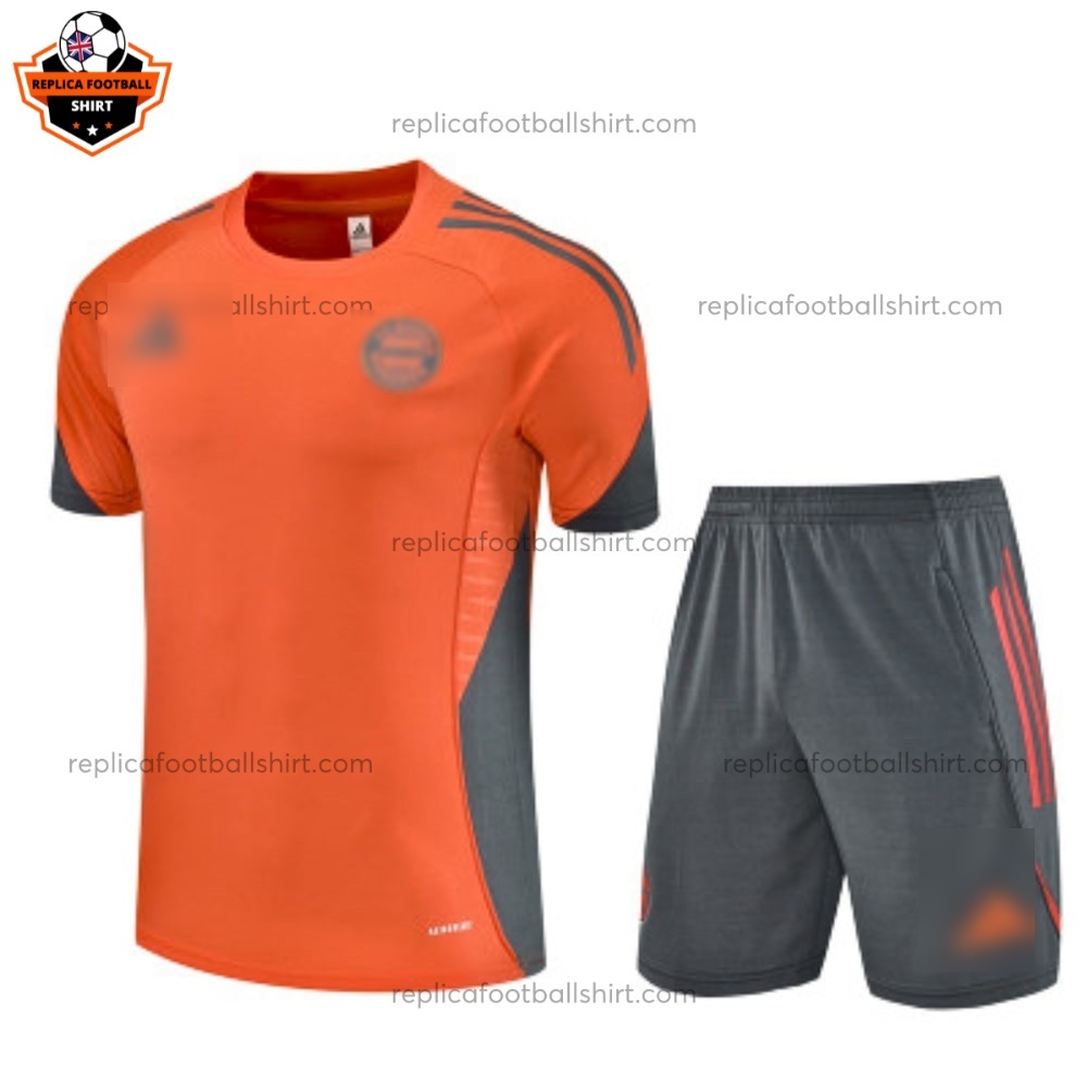 Bayern Munich Orange Pre Match Training Kid Replica Football Kit 2025/26 - Front View