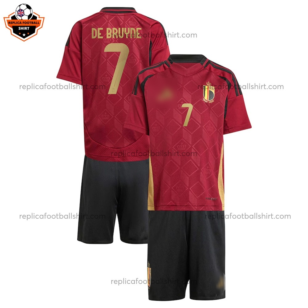 Belgium Home Kid Replica Football Kit 2024 DE BRUYNE 7 - Over View