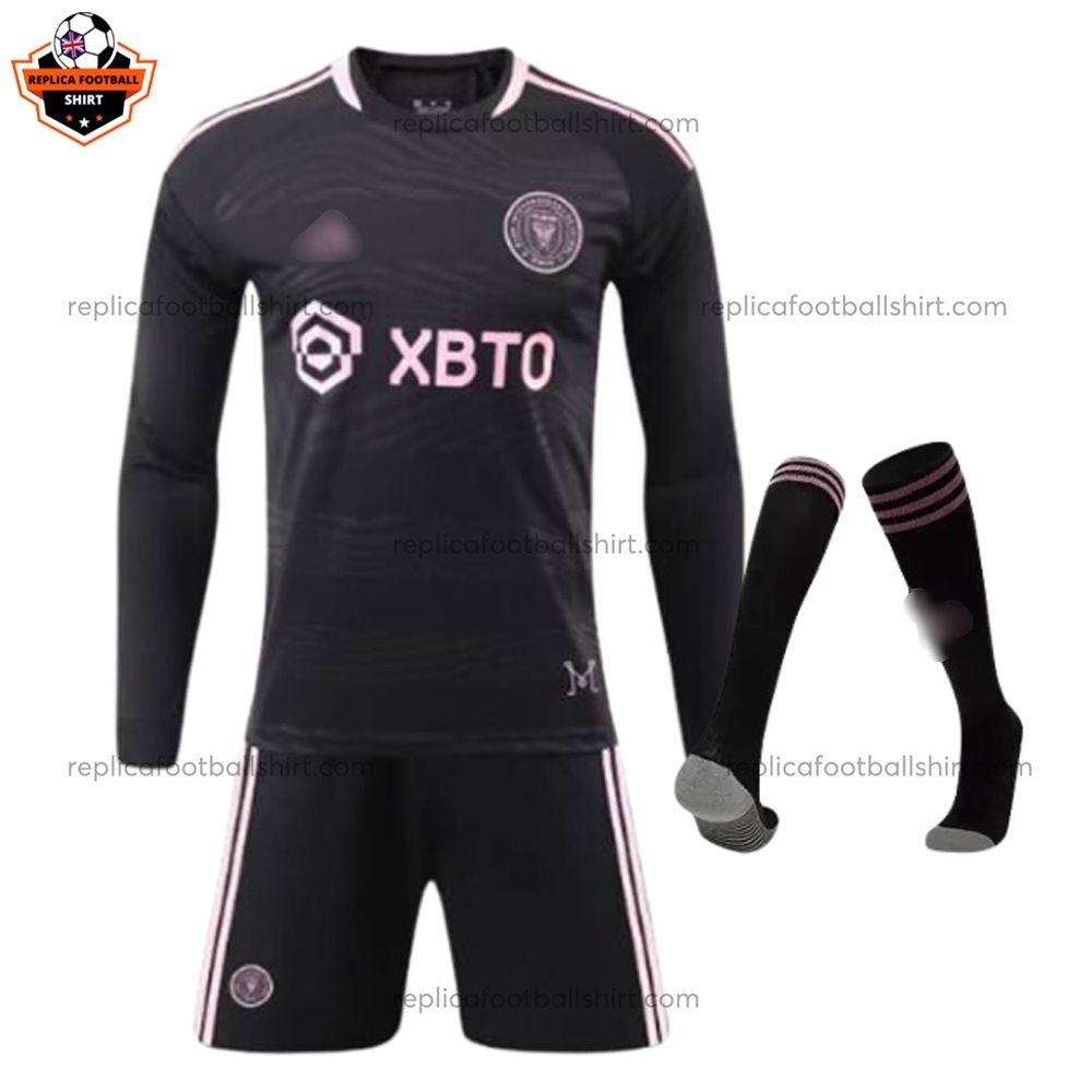 Inter Miami Away Kid Replica Football Kit 2023/24 Long Sleeve - Front View