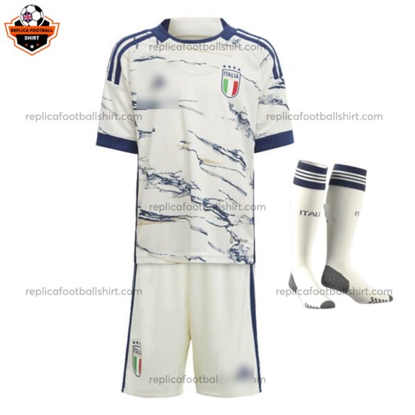 Italy Away Kids World Cup Replica Football Kit 2023 - Front View