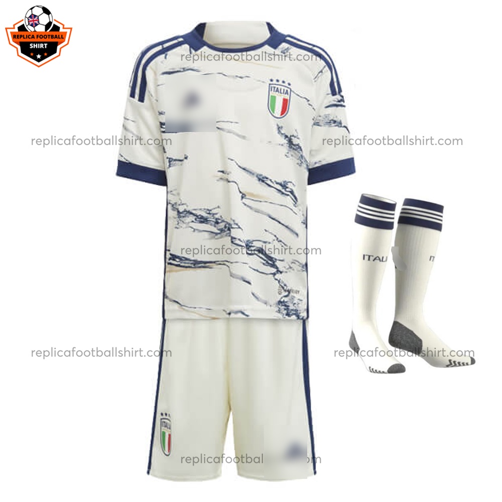 Italy Away Kids World Cup Replica Football Kit 2023 - Front View