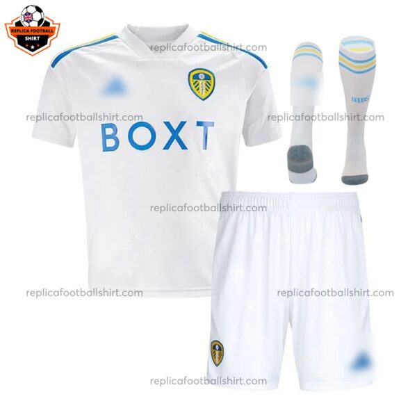 Leeds United Home Kid Replica Football Kit 2023/24 - Front View