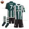 Manchester United Away Kid Replica Football Kit 2023/24 MOUNT 7 Printed - Over View