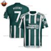 Manchester United Away Men Replica Football Shirt 2023/24 MOUNT 7 Printed - Over View