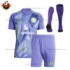 Manchester United Purple Goalkeeper Kid Replica Football Kit 2024/25 - Front View