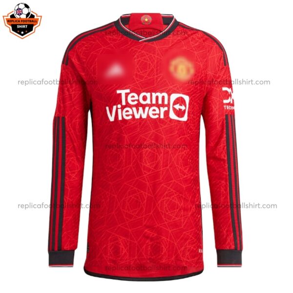 Manchester United Home Men Replica Football Shirt 2023/24 Long Sleeve - Front View