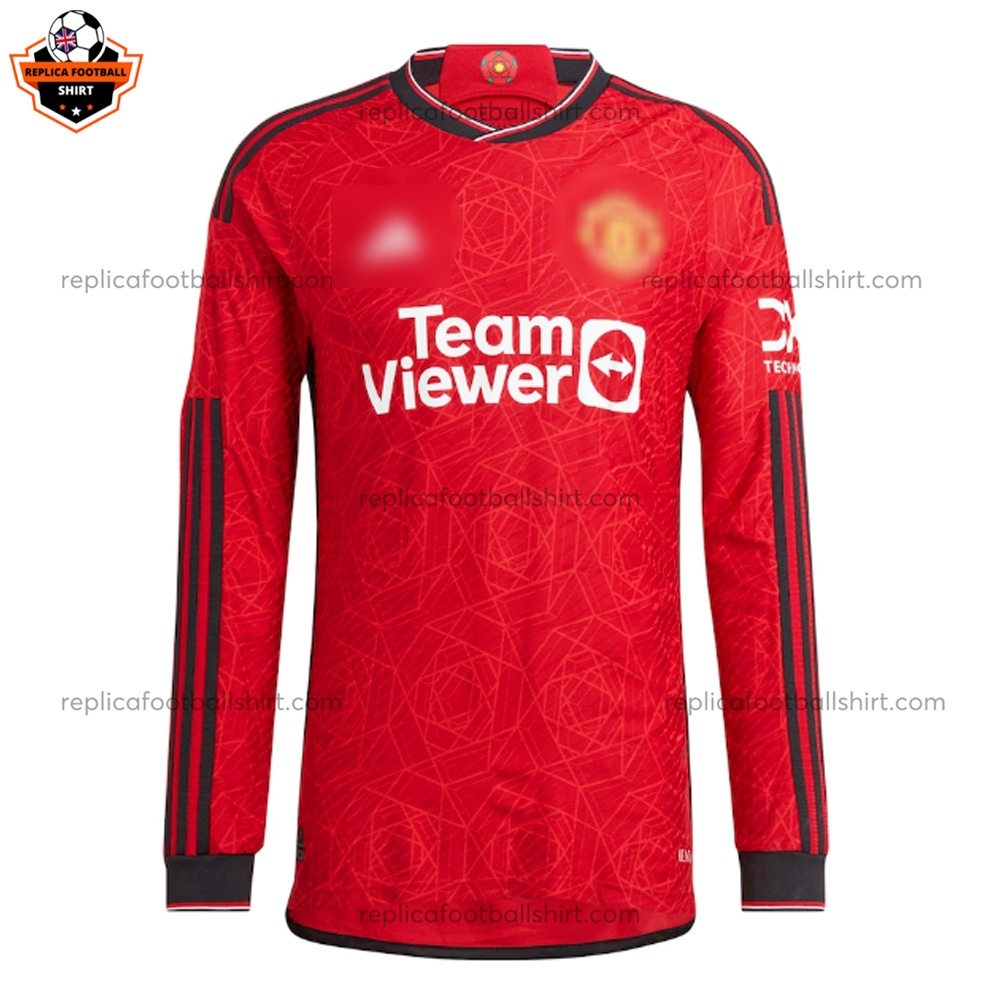 Manchester United Home Men Replica Football Shirt 2023/24 Long Sleeve - Front View