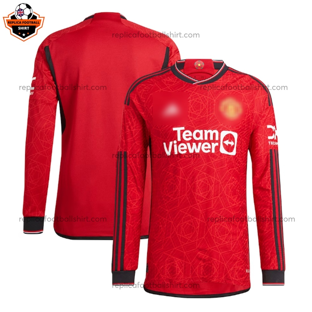 Manchester United Home Men Replica Football Shirt 2023/24 Long Sleeve - Over View