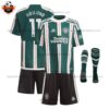 Manchester United Away Kid Replica Football Kit 2023/24 HØJLUND 11 Printed - Over View