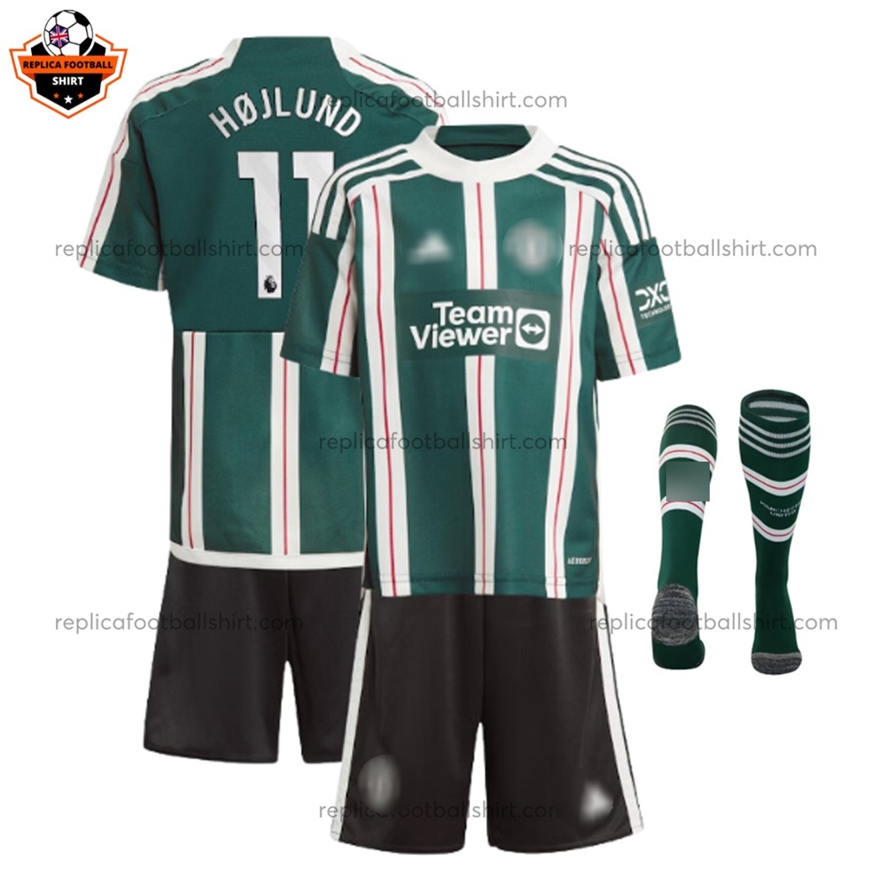 Manchester United Away Kid Replica Football Kit 2023/24 HØJLUND 11 Printed - Over View