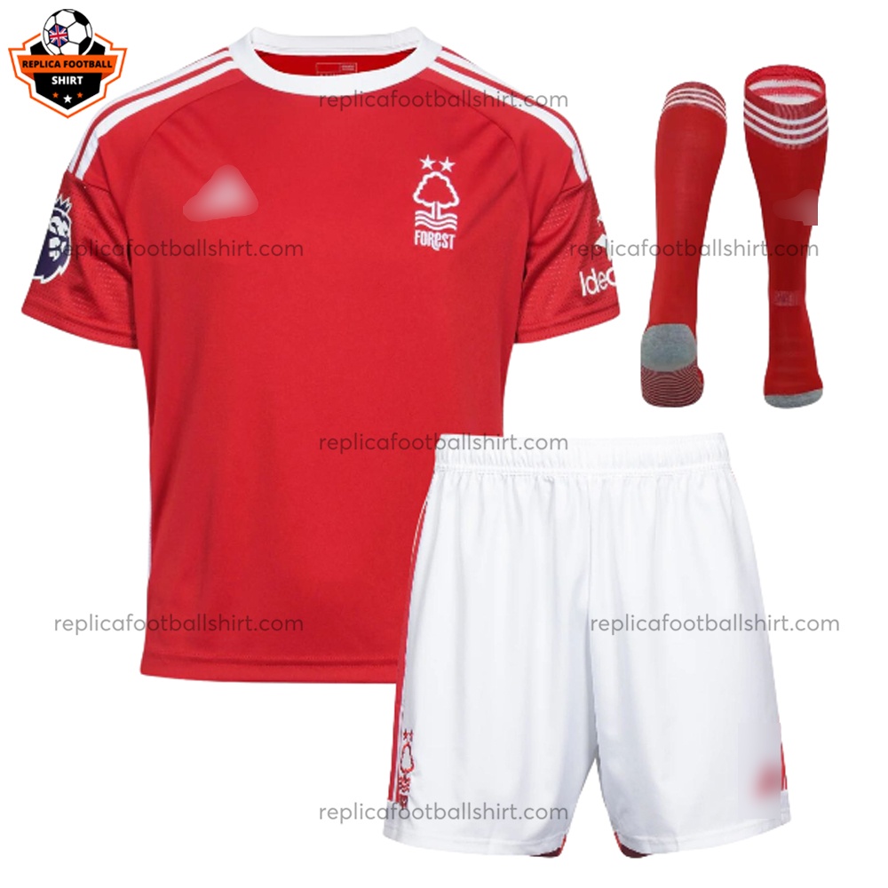 Nottingham Forest Home Kid Replica Football Kit 2023/24 - Front View