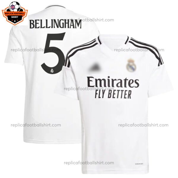 Real Madrid BELLINGHAM 5 Home Men Replica Football Shirt 2024/25 - Over View