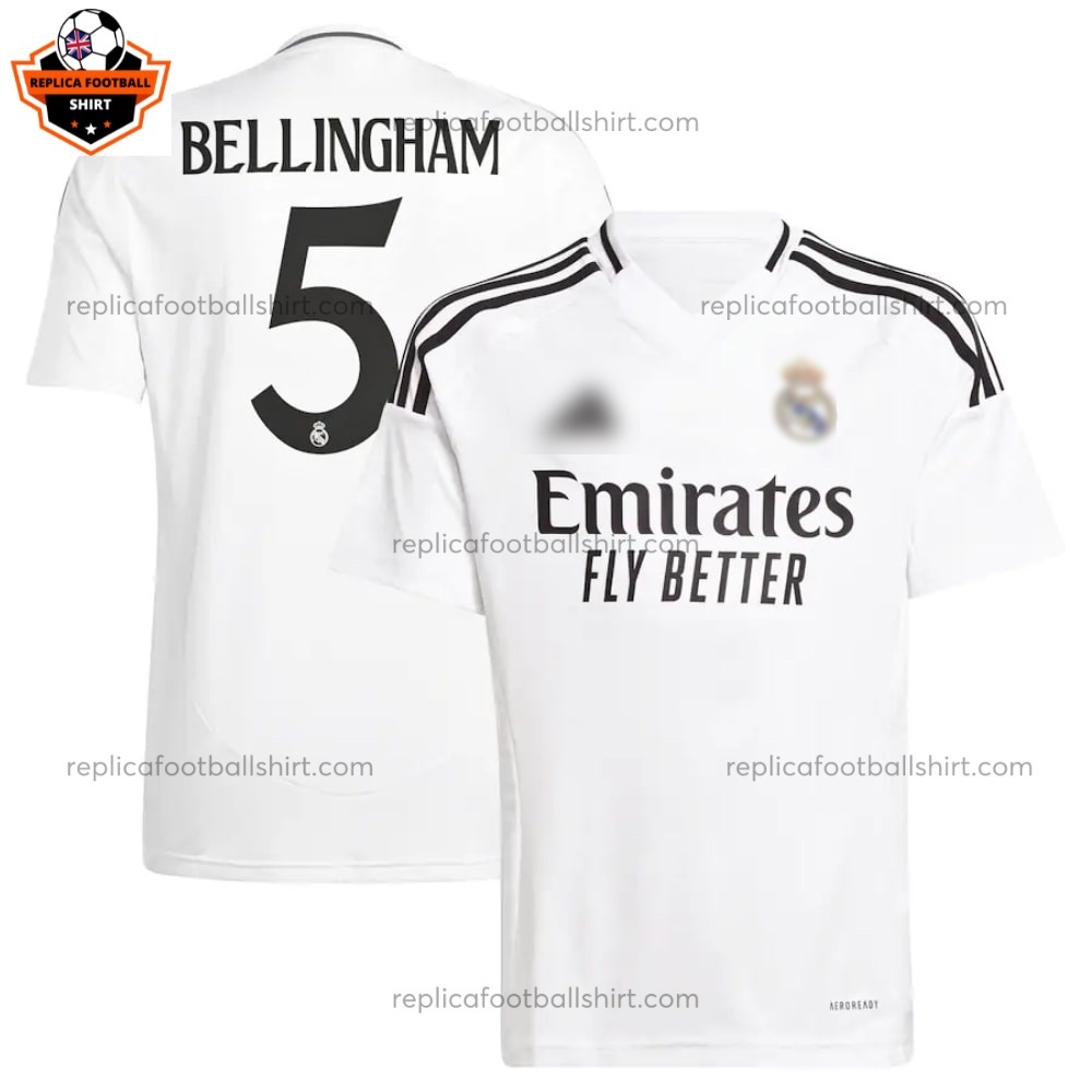 Real Madrid BELLINGHAM 5 Home Men Replica Football Shirt 2024/25 - Over View