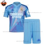 Real Madrid Blue Goalkeeper For Men and Kid Replica Football Kit 2024/25