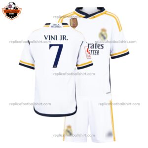 Real Madrid Home Kid Replica Football Kit 2023/24 VINI JR. 7 Printed - over view