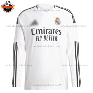 Real Madrid Home Men Replica Football Shirt 24/25 Long Sleeve - Front View