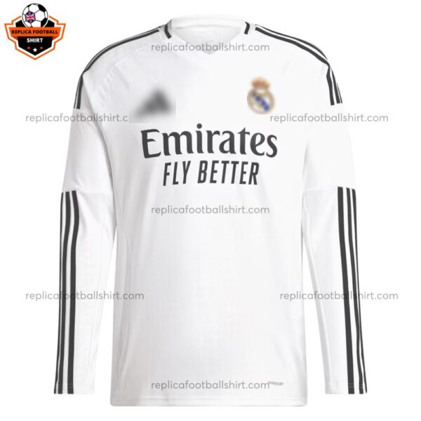 Real Madrid Home Men Replica Football Shirt 24/25 Long Sleeve - Front View
