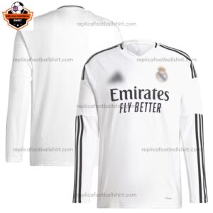 Real Madrid Home Men Replica Football Shirt 24/25 Long Sleeve - Over View