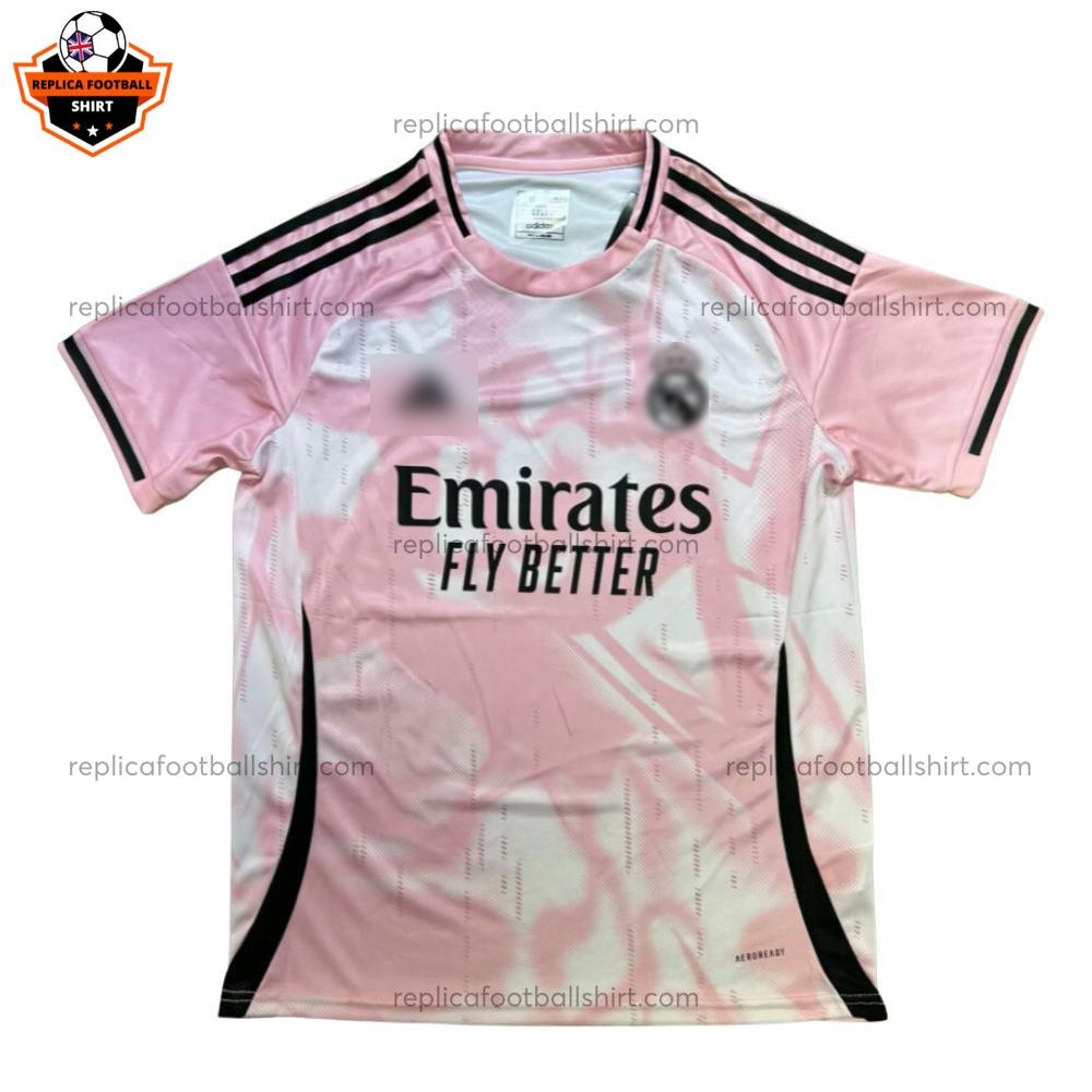 Real Madrid Pink Training Men Replica Football Shirt 2024/25 - Front View