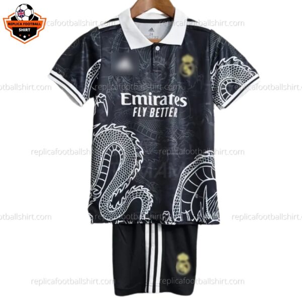 Real Madrid Special Edition Black Kid Replica Football Kit 2023/24 - Front View