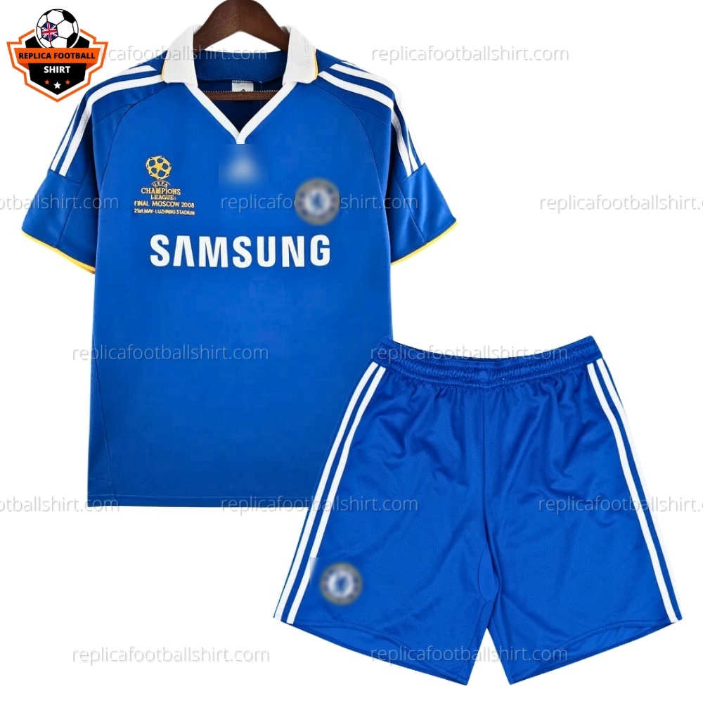 Retro Chelsea Home Kid Replica Football Kit 2008/09 - front view