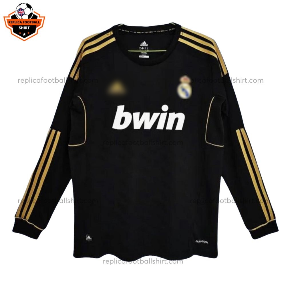 Retro Real Madrid Away Men Replica Football Shirt 2011/12 Long Sleeve - front view
