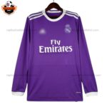 Retro Real Madrid Away Men Replica Football Shirt 2016/17 Long Sleeve