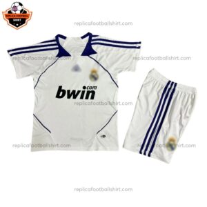 Retro Real Madrid Home Kid Replica Football Kit 2007/08 - front view