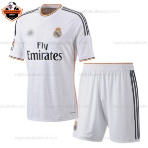 Retro Real Madrid Home Kid Replica Football Kit 2013/14 - front view