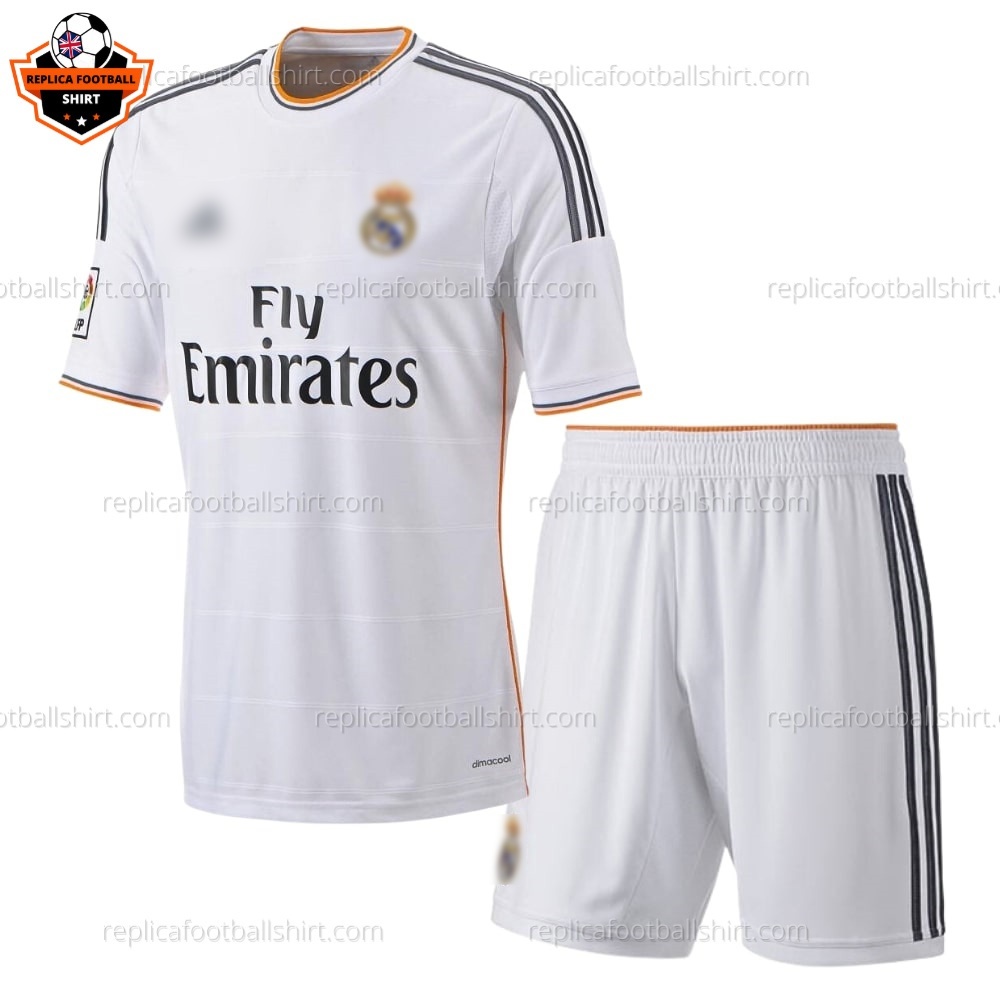 Retro Real Madrid Home Kid Replica Football Kit 2013/14 - front view