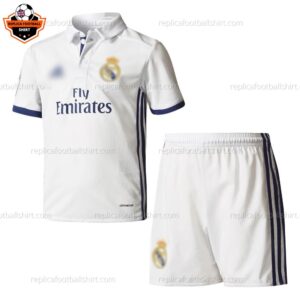 Retro Real Madrid Home Kid Replica Football Kit 2016/17 - front view