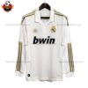 Retro Real Madrid Home Men Replica Football Shirt 2011/12 Long Sleeve - front view