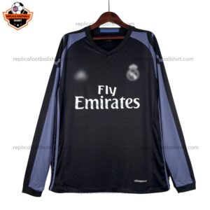 Retro Real Madrid Third Men Replica Football Shirt 2016/17 Long Sleeve - front view
