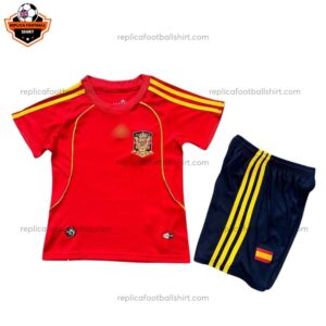 Retro Spain Home Kid Replica Football Kit 2008 - front view