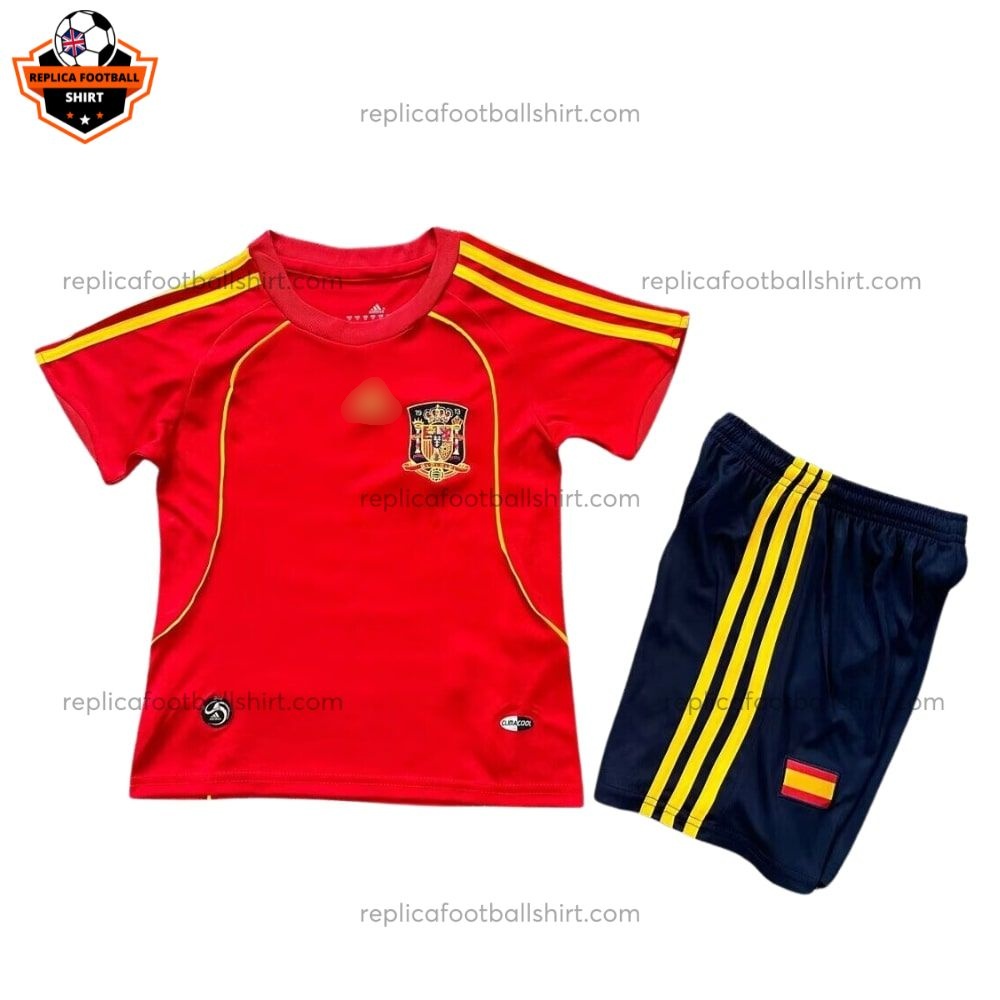 Retro Spain Home Kid Replica Football Kit 2008 - front view