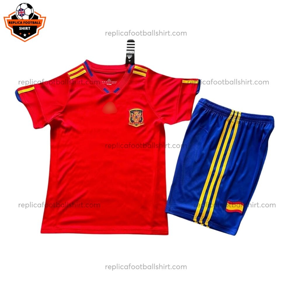Retro Spain Home Kid Replica Football Kit 2010 - front view