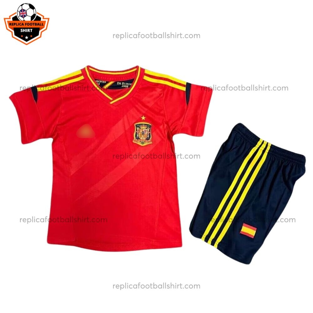 Retro Spain Home Kid Replica Football Kit 2012 - front view