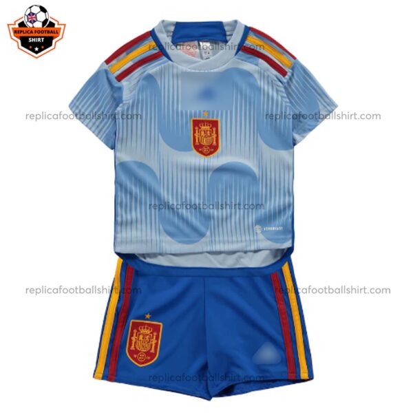 Spain Away Kid Replica Football Kit 2022 - front view