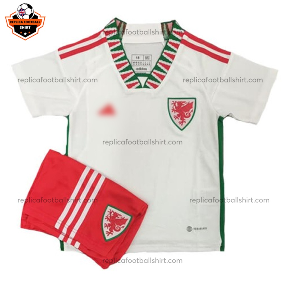 Wales Away Kid Replica Football Kit 2022 - front view