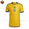 Sweden Home World Cup Replica Football Shirt 2022 - Front View