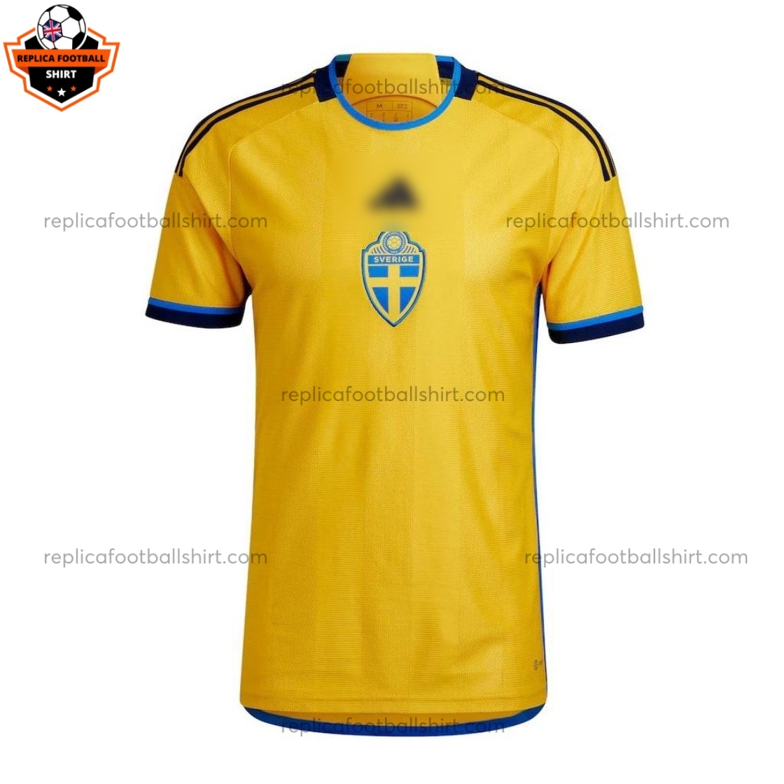 Sweden Home World Cup Replica Football Shirt 2022 - Front View