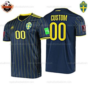Sweden Away World Cup Replica Football Shirt 2022 - Over View