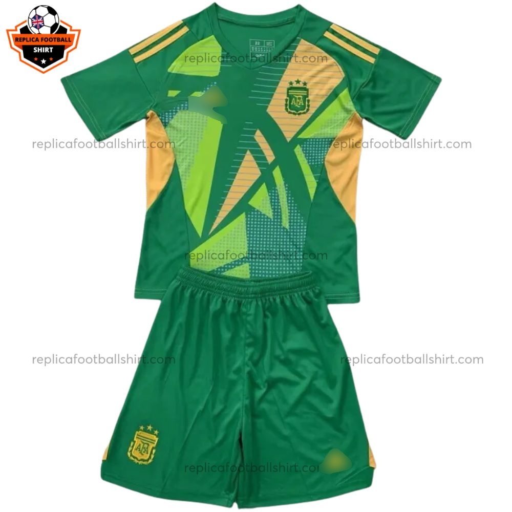 Argentina Green Goalkeeper Kid Replica Football Kit 2024/25 - Front View