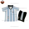 Retro Argentina Home Kid Replica Football Kit 1998 - front view