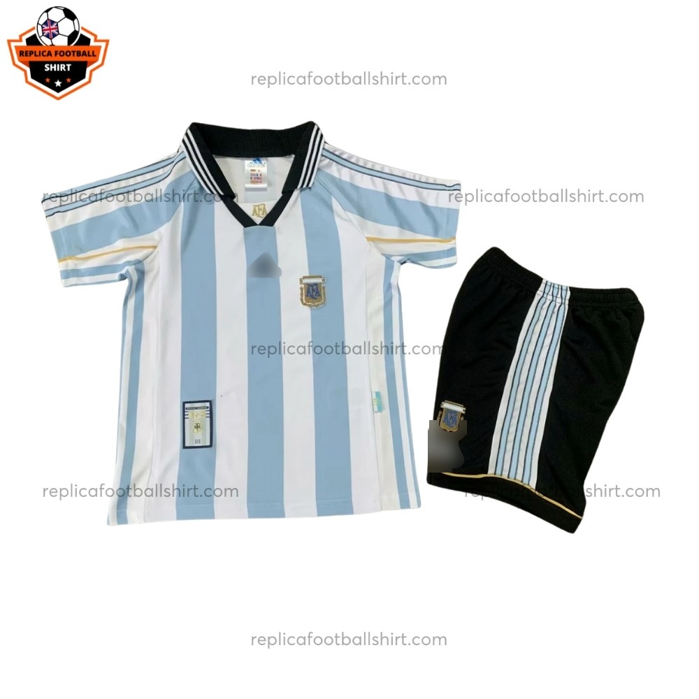 Retro Argentina Home Kid Replica Football Kit 1998 - front view