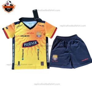Barcelona 100th Anniversary Kid Replica Football Kit 2025/26 Front View